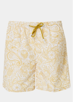 Yellow Paisley Classic Men Swimwear
