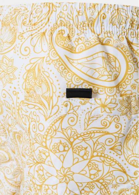 Yellow Paisley Classic Men Swimwear