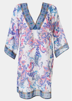 Purple Mini Paisley Dress