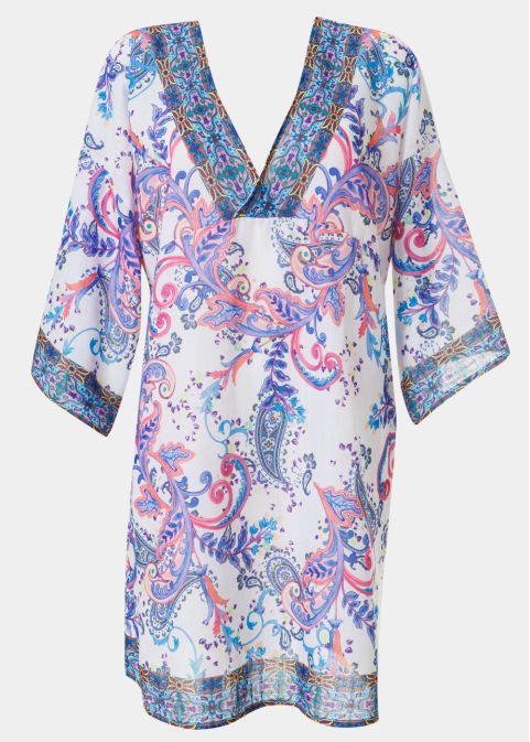 Purple Mini Paisley Dress