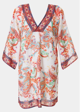 Orange Mini Paisley Dress