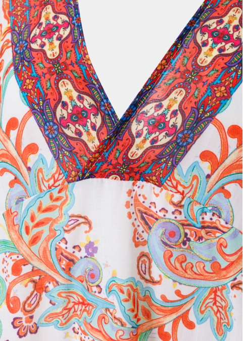 Orange Mini Paisley Dress