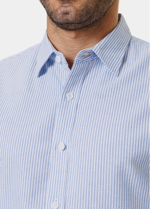 100% Cotton Blue Striped Shirt 