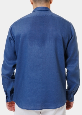 100% Linen Blue Shirt 