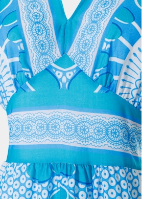 Light Blue Maxi Dress w/ Circles Pattern