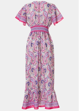 Pink Maxi Dress w/ Paisley Pattern