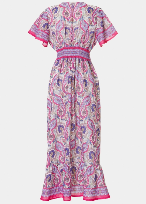 Pink Maxi Dress w/ Paisley Pattern