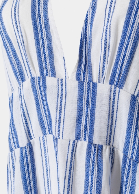 Striped Backless Maxi Dress