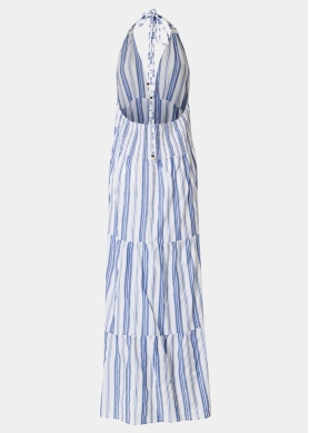 Striped Backless Maxi Dress