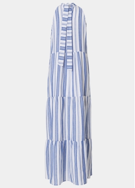 Striped Halter Neck Maxi Dress