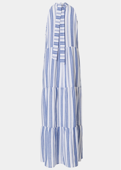 Striped Halter Neck Maxi Dress