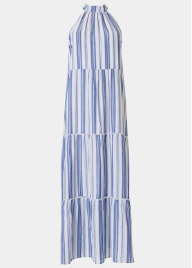 Striped Halter Neck Maxi Dress