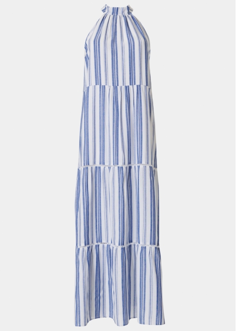 Striped Halter Neck Maxi Dress