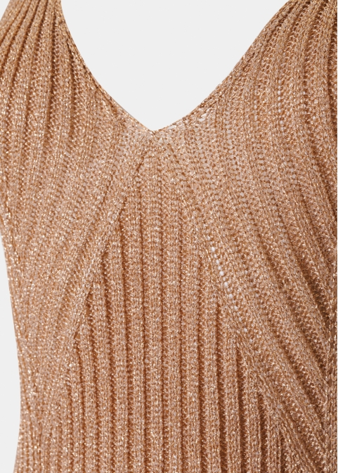 Brown Shimmery Knitted Beachwear 