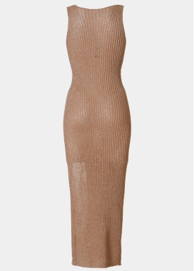 Brown Shimmery Knitted Beachwear 