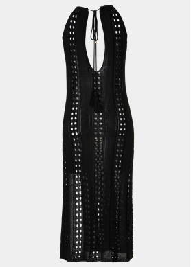 Black Knitted Beachwear w/ Halter Neck