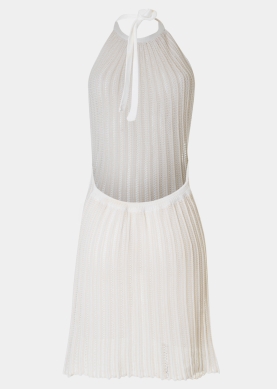 Ecru Open-Back Knitted Beachwear
