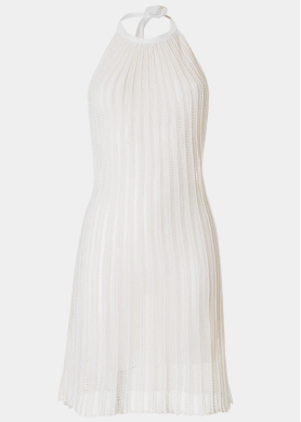 Ecru Open-Back Knitted Beachwear