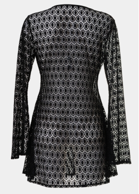 Mini Black Knitted Beachwear w/ Ring Detail