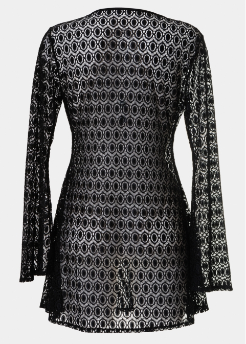 Mini Black Knitted Beachwear w/ Ring Detail