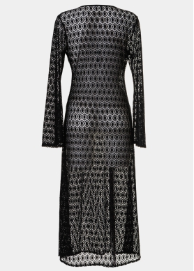 Long Sleeved Knitted Beachwear w/ Ring Detail