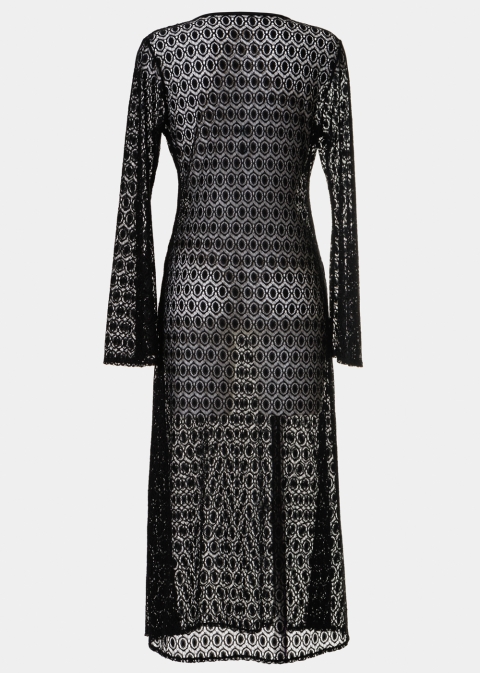Long Sleeved Knitted Beachwear w/ Ring Detail