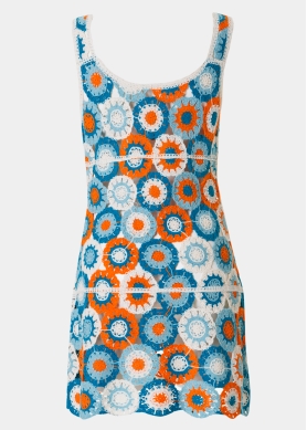 Colorful Crochet Mini Dress