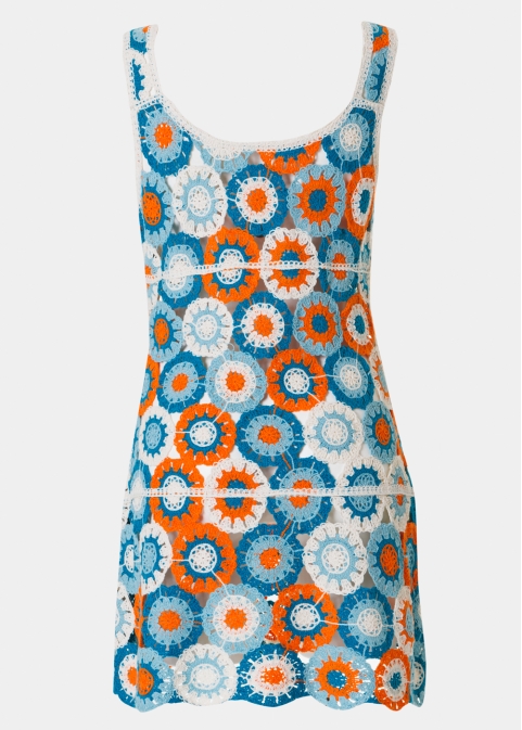 Colorful Crochet Mini Dress