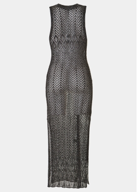 Black Shimmery Knitted Beachwear 