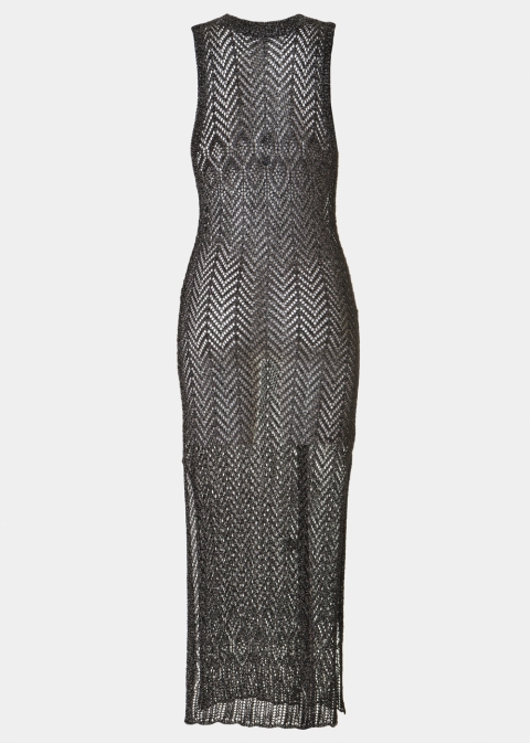 Black Shimmery Knitted Beachwear 