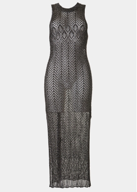 Black Shimmery Knitted Beachwear 