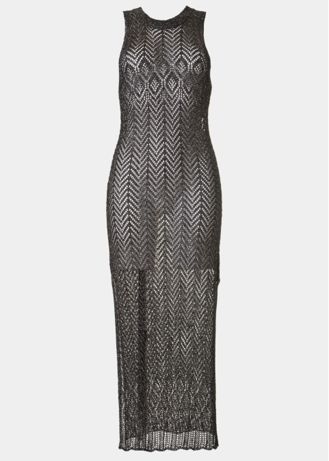 Black Shimmery Knitted Beachwear 