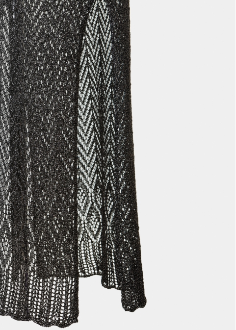 Black Shimmery Knitted Beachwear 