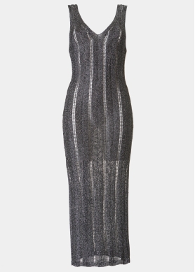 Grey Shimmery Knitted Beachwear 