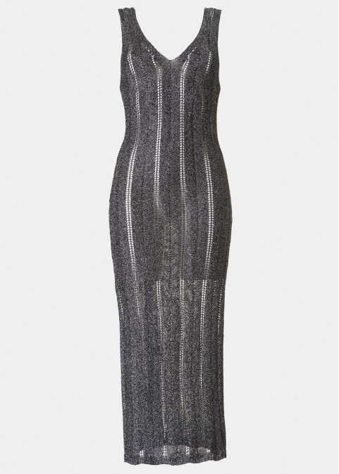Grey Shimmery Knitted Beachwear 