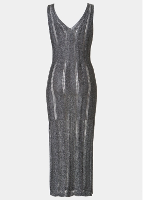 Grey Shimmery Knitted Beachwear 