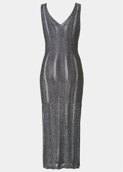Grey Shimmery Knitted Beachwear 