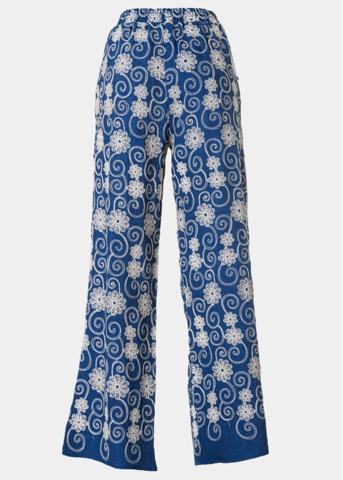 Blue Pants w/ Embroidered Margaritas