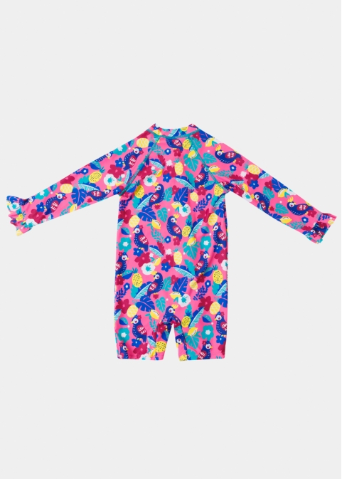 Girls One-Piece Swimsuit w/ Jungle Print