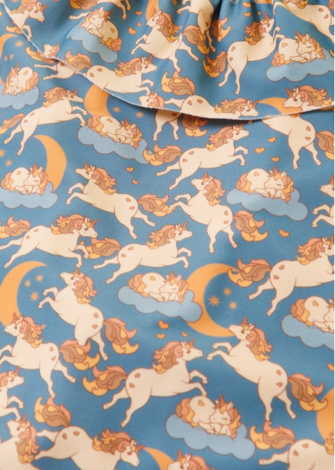 Girls One-Piece Swimsuit w/ Unicorns Print