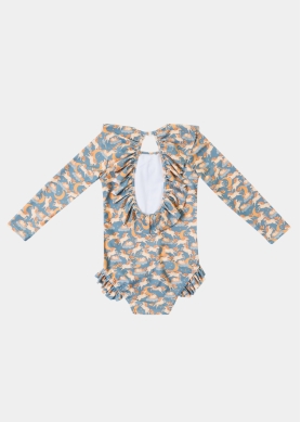 Girls One-Piece Swimsuit w/ Unicorns Print