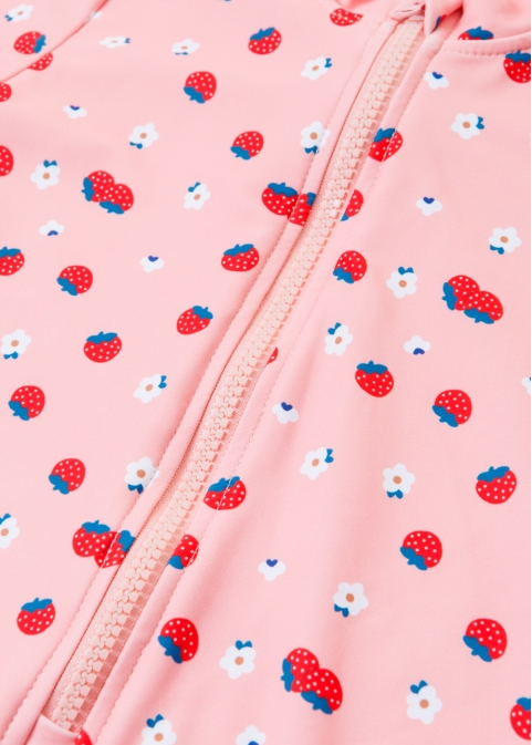 Girls One-Piece Swimsuit w/ Strawberries Print