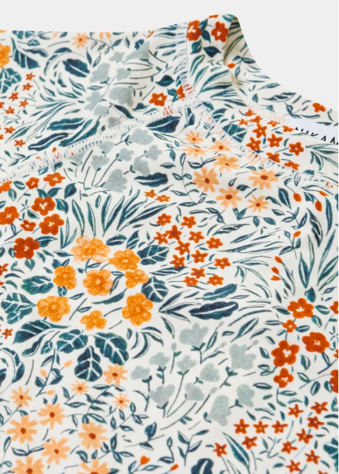 Girls Swimsuit Blouse & Slip w/ Flower Print