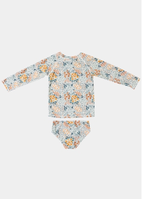 Girls Swimsuit Blouse & Slip w/ Flower Print