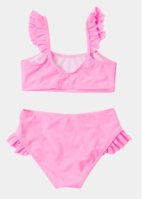 Girls Bikini Swimwear w/ Ruffles - Pink