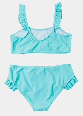 Girls Bikini Swimwear w/ Ruffles - Green 