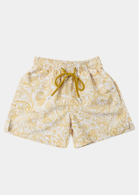 Yellow Boys Swimwear w/ Paisley Pattern