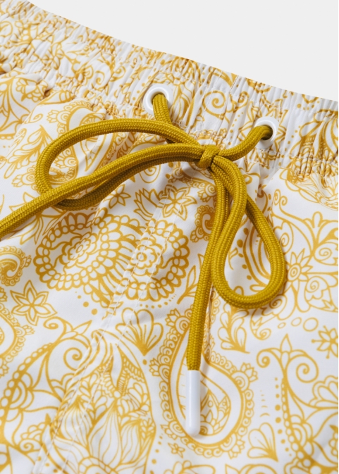 Yellow Boys Swimwear w/ Paisley Pattern