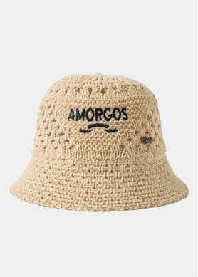 Beige "Amorgos" Knitted Bucket Hat 
