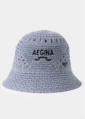 Light Blue "Aegina" Knitted Bucket Hat 